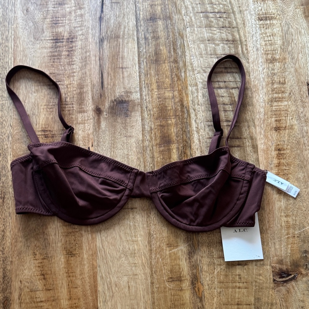 ALC A.L.C Women's Brown bikini Bra swim top NWT XL NWT